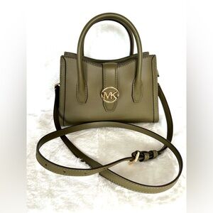 Michael Kors Olive Green Leather Handbag/Crossbody